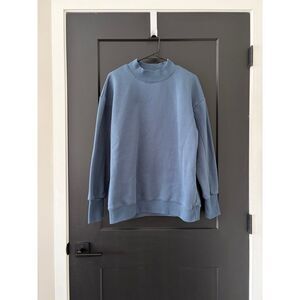 ACTA Essential Crew Blue Oversized Sweatshirt Mock Neck Size Medium
